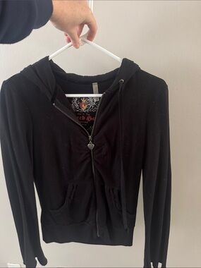 TWISTED HEART Black Hooded Zip Sweatshirt